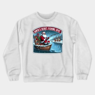 Fishing christmas santa Crewneck Sweatshirt